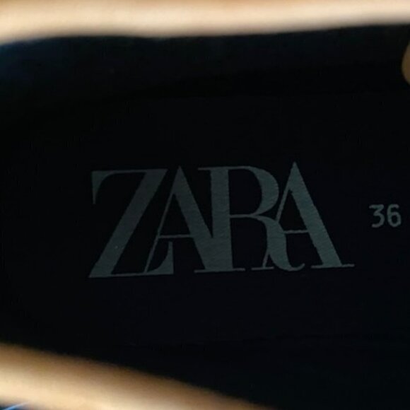 Zara Brown & Black Leather Rain Boots 36 - Picture 6 of 6
